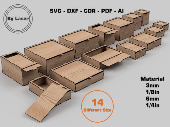 Download Laser Cut Boxes with Slide Lid 14 Size - Slide Collection
