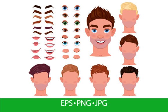 Download Cartoon Man Face Constructor, Male - Male Collection