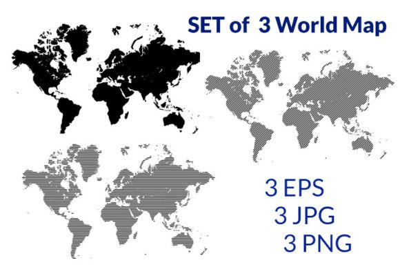 Download Set of Three World Map Symbol Isolated - Map Collection